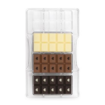 Picture of HEART BAR CHOCOLATE MOULD 25 G 4 CAVITIES 85 X 42 X 7 H MM